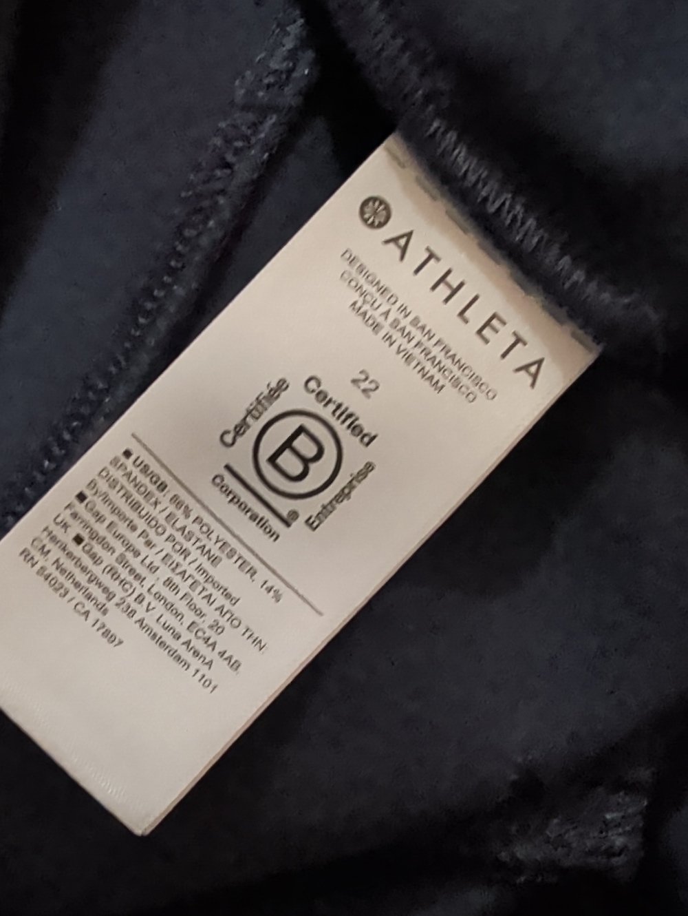 New Athleta Endless High Rise Navy Pants Strech Pull On Women's Size 22 - Picture 8 of 8
